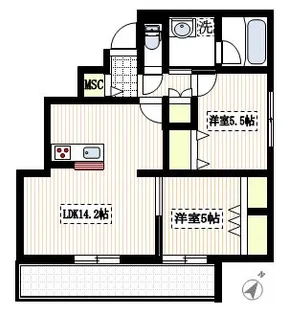 リクティ溝の口【2階】の間取り