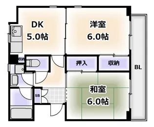 キクゾーンみなづき【6階】の間取り