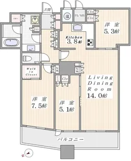 ザパークハウス西新宿タワー60【39階】の間取り