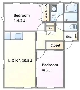 ベルリード岩瀬【1階】の間取り