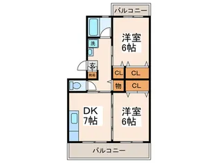 泉ハイツ【2階】の間取り