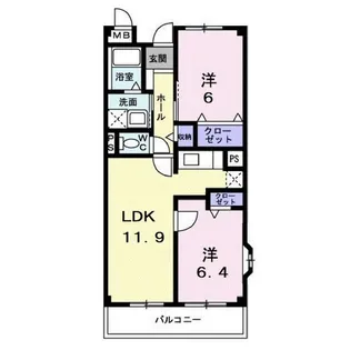 ヴェルドミール今津【4階】の間取り