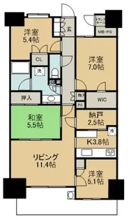 ブランズシティ守谷【18階】の間取り