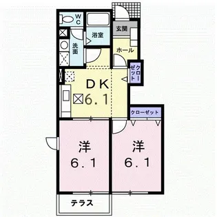 ヴァン・フォリアII【1階】の間取り