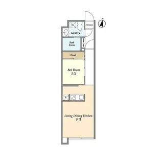 est Largo KOMAZAWAII【1階】の間取り