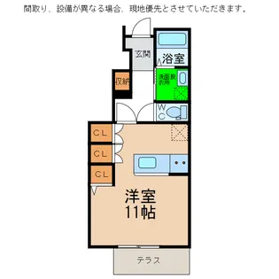 アヴニールシャンス富岡【1階】の間取り