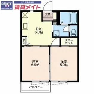 セゾンクレールD【2階】の間取り