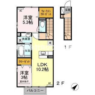 プランドール都北【2階】の間取り