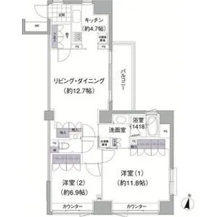 アビティ目黒【1階】の間取り