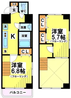 つつじヶ丘エクセルハイツV【5階】の間取り