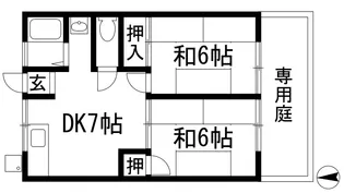 シティハイム橘【1階】の間取り