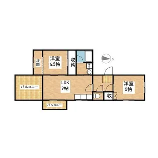 第2シャトーこがね【4階】の間取り