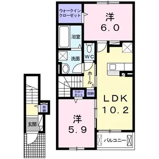 クレール フォンテーヌII【2階】の間取り