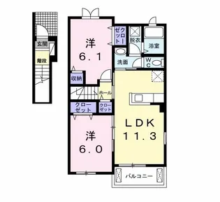 エテルノ ガーデン II【2階】の間取り