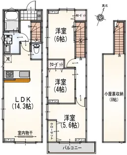 (仮称)サンライズ希望ヶ丘B棟の間取り