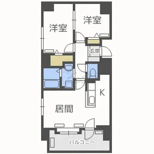 ドミ山鼻八条 A棟【3階】の間取り