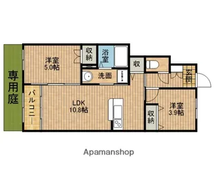 藤枝市田沼アパート【1階】の間取り