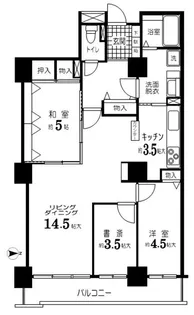 光が丘パークタウンいちょう通り東 1号棟【5階】の間取り