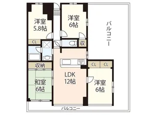 フォーラム牛田南【7階】の間取り