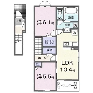 ジュネスII【2階】の間取り