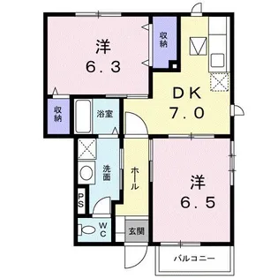 アプリコットB【1階】の間取り