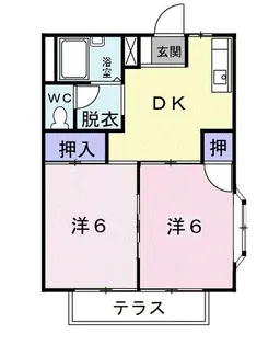 エレガンスかわいA棟【1階】の間取り