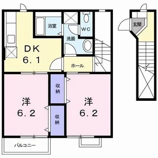 ドミール ブラウン【2階】の間取り
