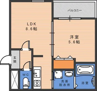 フジパレスなでしこ北田辺【2階】の間取り
