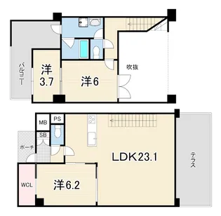 レジーナウエスト武庫之荘【1階】の間取り