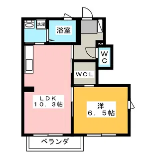 アミティエB【1階】の間取り
