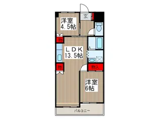 ル・シャト-ブラン【3階】の間取り