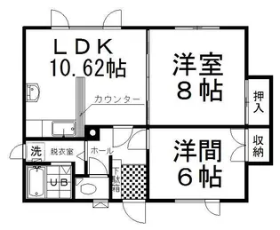 2LDKの間取り画像