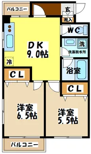 東京都世田谷区千歳台2【マンション】の間取り