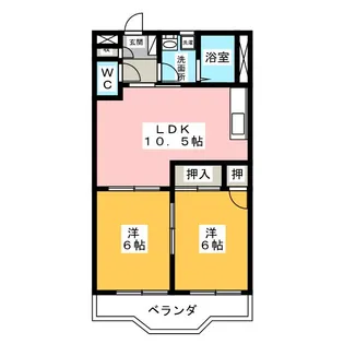 シャトー飯田2号【2階】の間取り