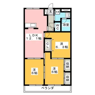 シャングリラ弐番館【2階】の間取り