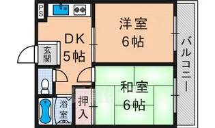 三熊ハイツ渚7号【4階】の間取り