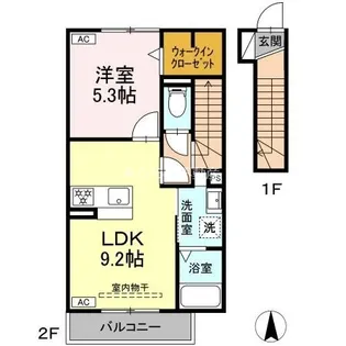 静岡県浜松市中央区和合町【アパート】の間取り