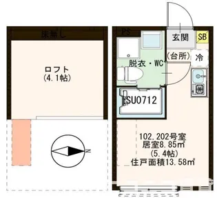 1Rの間取り画像