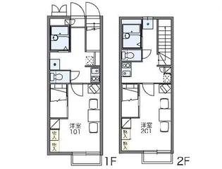 レオパレスRiver Side【2階】の間取り