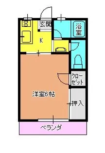 ハイツカサハラ【1階】の間取り