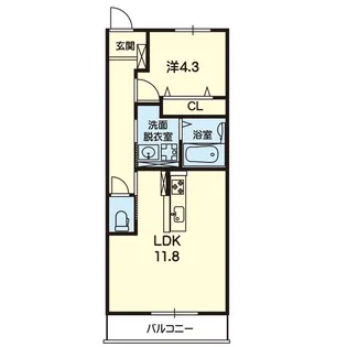 1LDKの間取り画像
