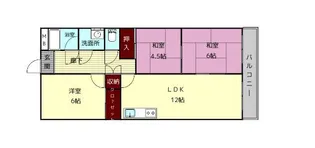 ラ・カーサ東生駒【3階】の間取り