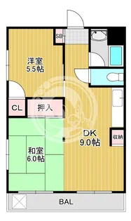 山洋コーポ【3階】の間取り