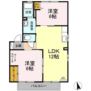 カーサルーチェ【1階】の間取り