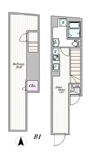 ザ・クラスアーバンス水道橋【1階】の間取り