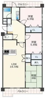 熊本県熊本市中央区島崎1【マンション】の間取り