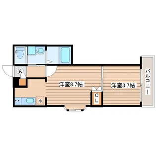 アクアコート宮千代【2階】の間取り