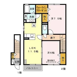 アロンディール B【2階】の間取り