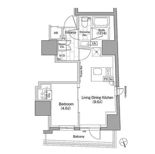 ザ・パークハビオ品川戸越【13階】の間取り