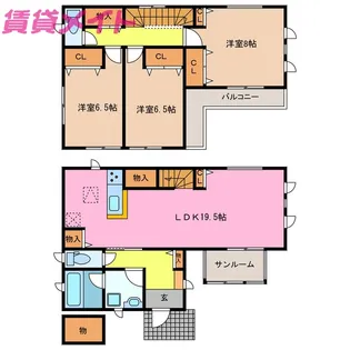 三重県四日市市ときわ1【一戸建】の間取り